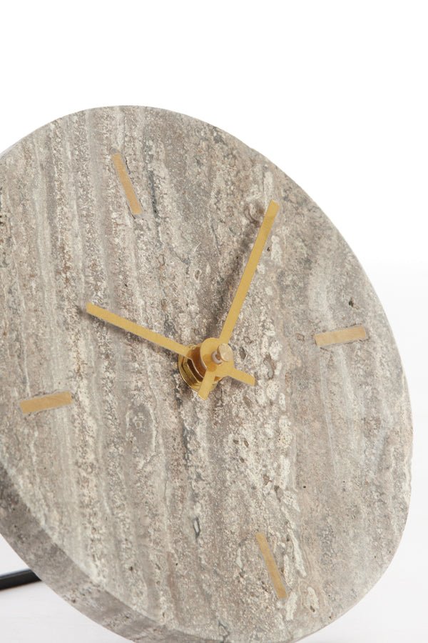 Kamenné stolní hodiny MORENO TRAVERTINE 15 cm - CO.DE Concept