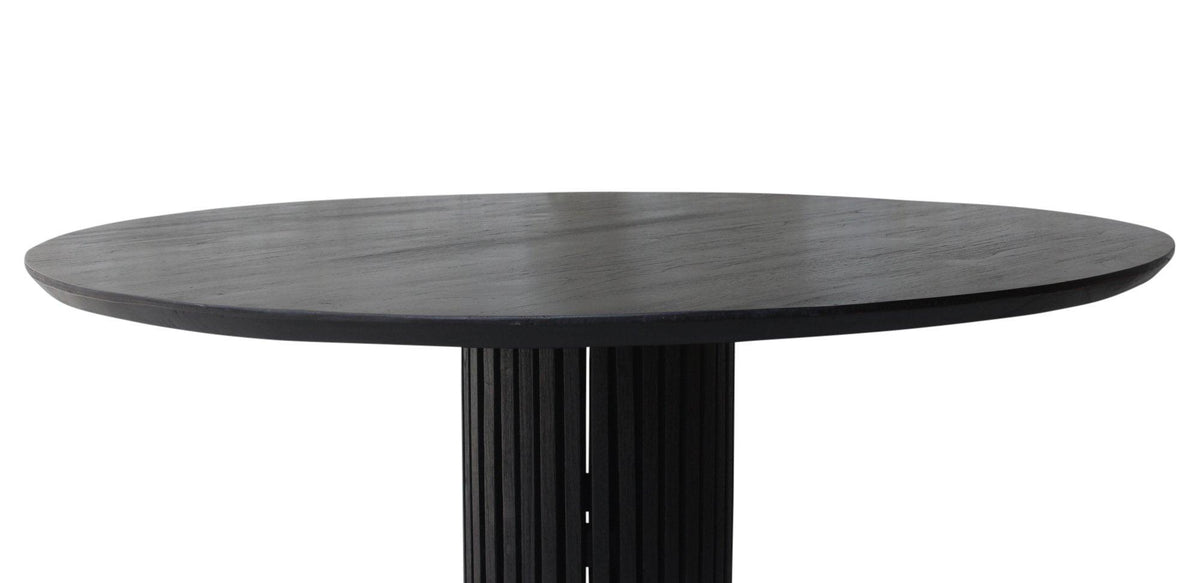 Teakový kulatý jídelní stůl EIFFEL BLACK 120cm | Jídelní stoly