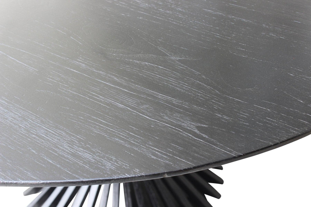 Teakový kulatý jídelní stůl EIFFEL BLACK 120cm | Jídelní stoly