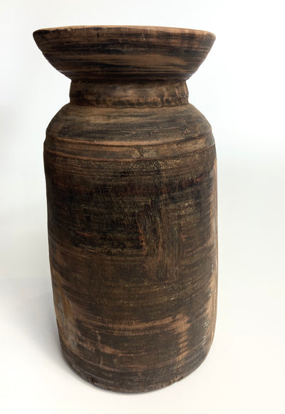 Wooden vase NEPAL M BROWN