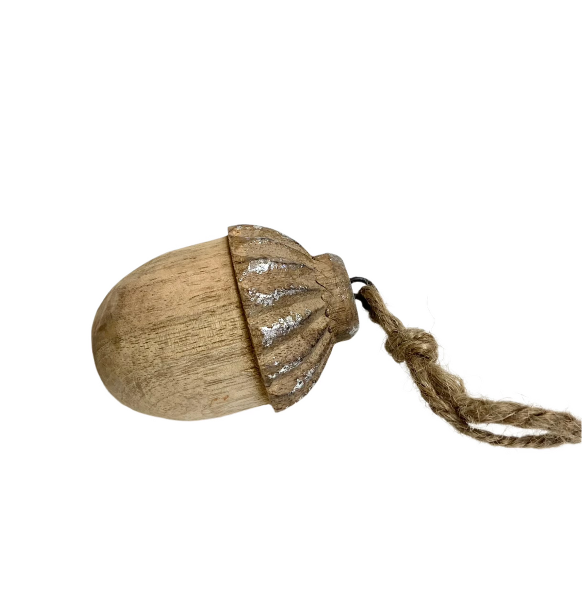 Dřevěná vánoční ozdoba OAKNUT NATURAL SILVER