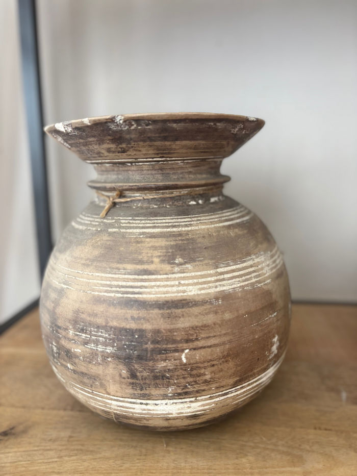 Dřevěná váza NEPAL LIME WASH