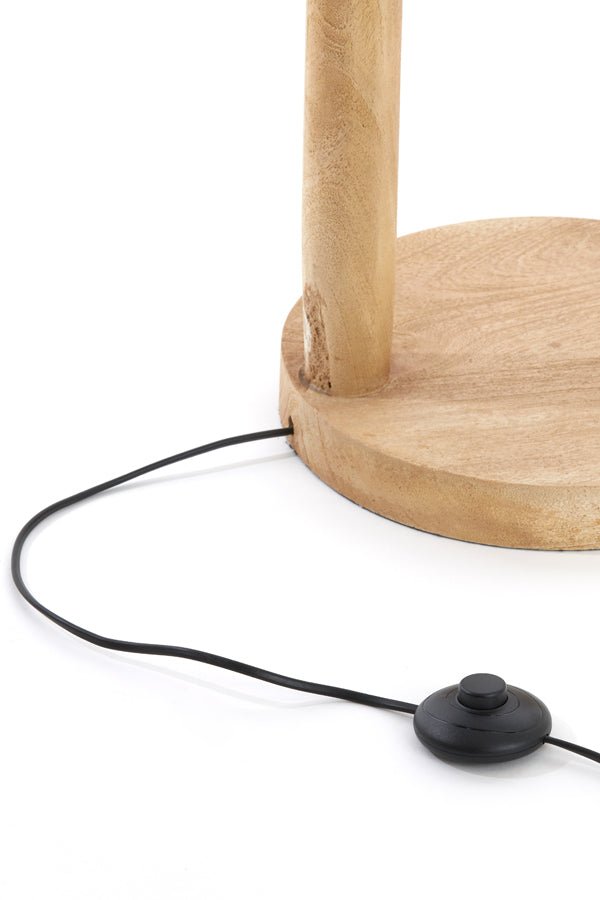 Dřevěná stojací lampa s jutovým stínidlem XITTA - CO.DE Concept