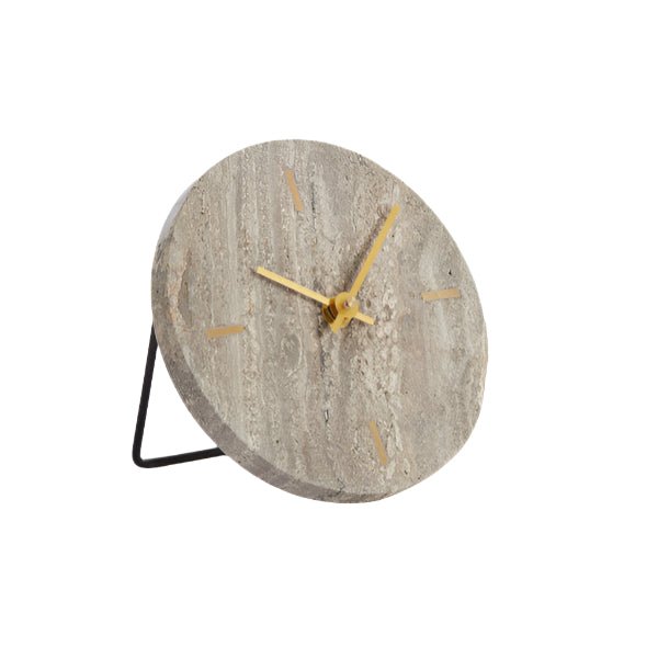 Kamenné stolní hodiny MORENO TRAVERTINE 15 cm - CO.DE Concept