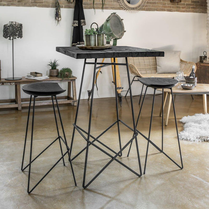 Teakový barový stůl LOFT BLACK | Barové stoly