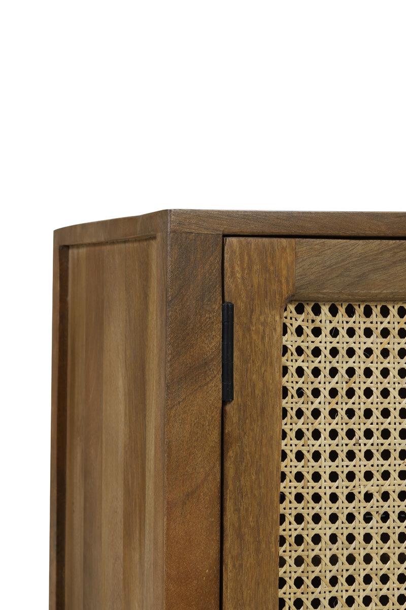 Dřevěná skříňka s ratanovým výpletem RANCHI S | Skříňky