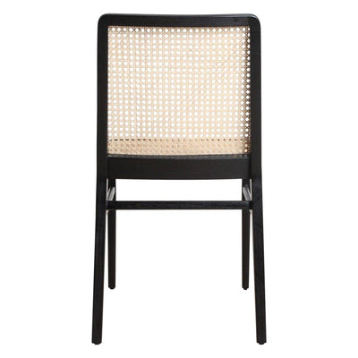 Teaková židle s ratanovým výpletem NOVA BLACK | Jídelní židle