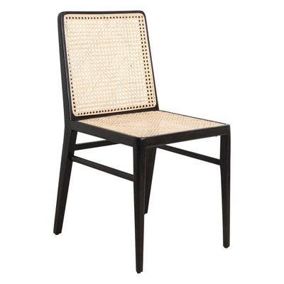 Teaková židle s ratanovým výpletem NOVA BLACK | Jídelní židle