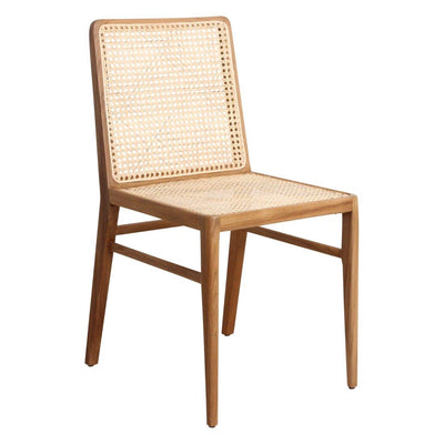 Teaková židle s ratanovým výpletem NOVA BROWN | Jídelní židle
