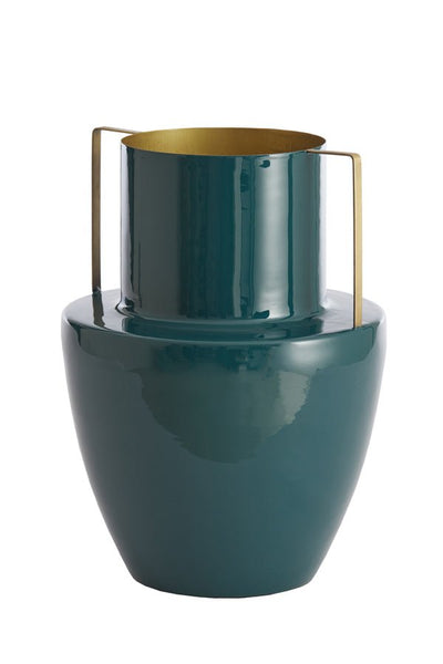 Kovová váza s úchyty SUNJIA PETROL XL - CO.DE Concept