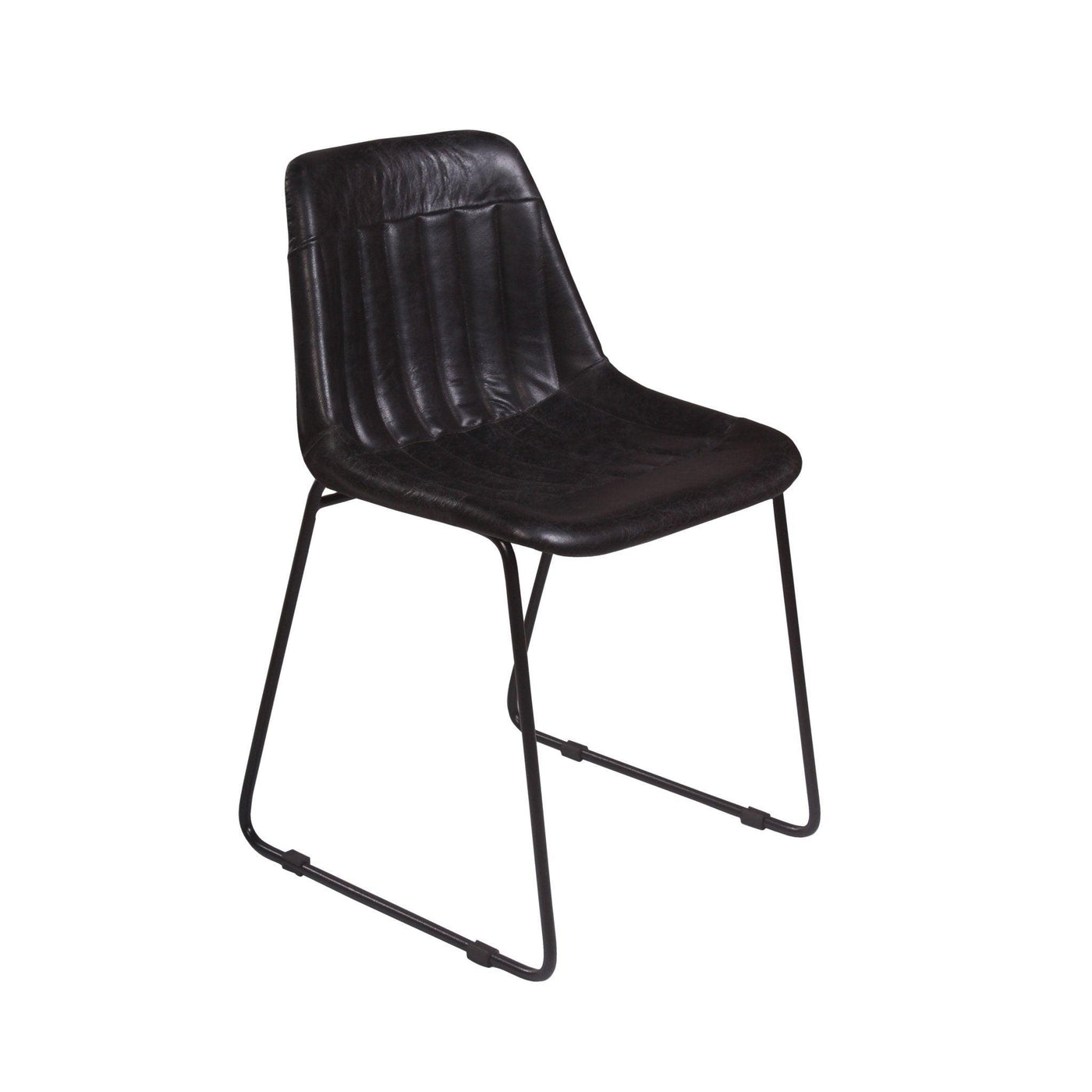Industriální kožená jídelní židle BLACK | Jídelní židle