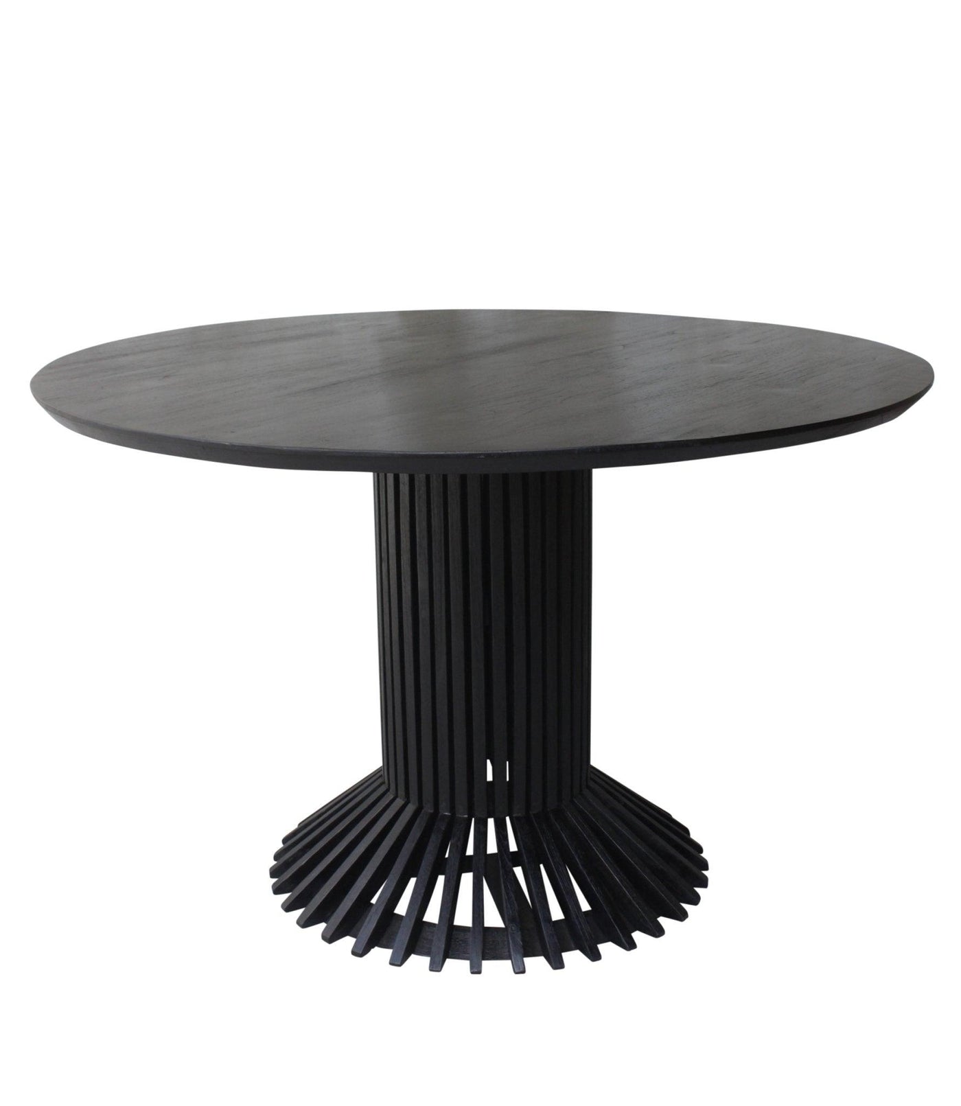 Teakový kulatý jídelní stůl EIFFEL BLACK 120cm | Jídelní stoly