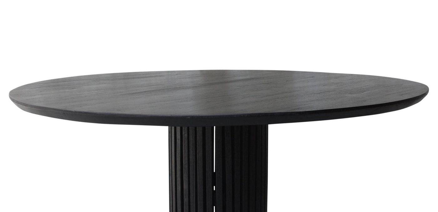 Teakový kulatý jídelní stůl EIFFEL BLACK 140cm | Jídelní stoly