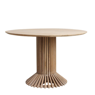 Teakový kulatý jídelní stůl EIFFEL BROWN 120cm | Jídelní stoly
