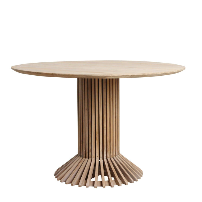 Teakový kulatý jídelní stůl EIFFEL BROWN 140cm | Jídelní stoly