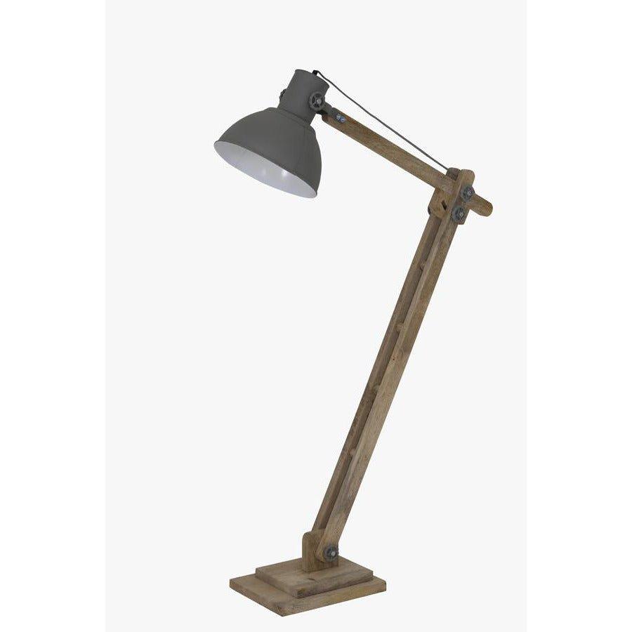 Rustikální stojací dřevěná lampa Cement | Stojací lampy