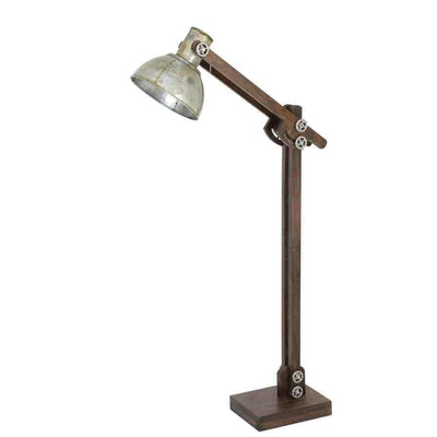 Rustikální stojací dřevěná lampa Vintage Silver | Stojací lampy