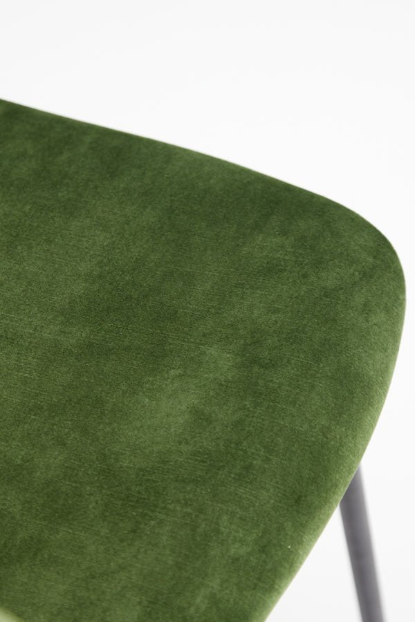 Sametová barová židle EMMA OLIVE GREEN - CO.DE Concept