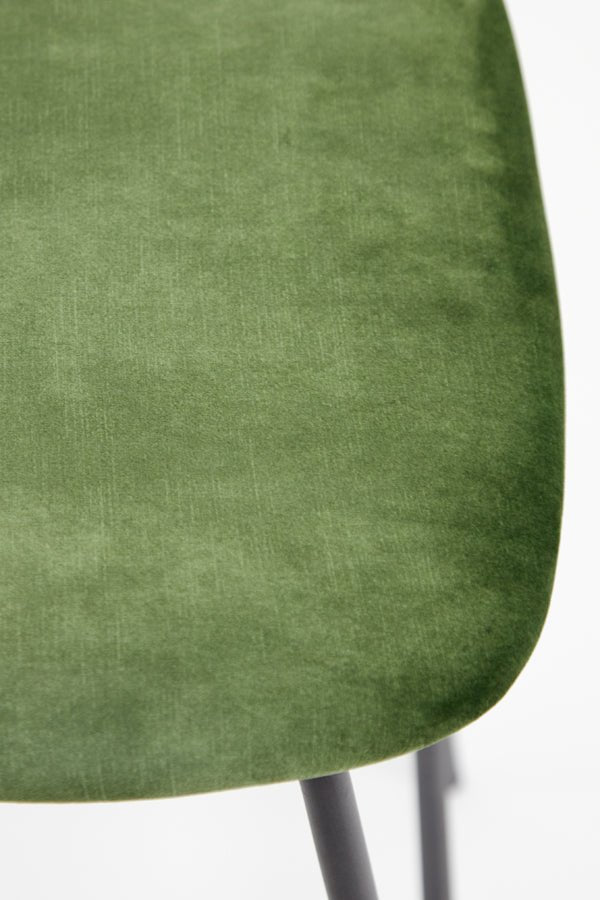 Sametová barová židle EMMA OLIVE GREEN - CO.DE Concept